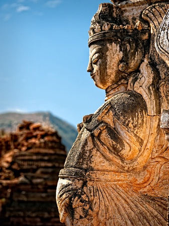 Indein Ruins Carving, Inle Lake, Myanmar (Burma)