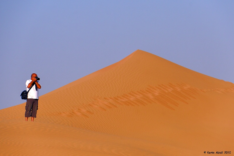 Photographer in the desert