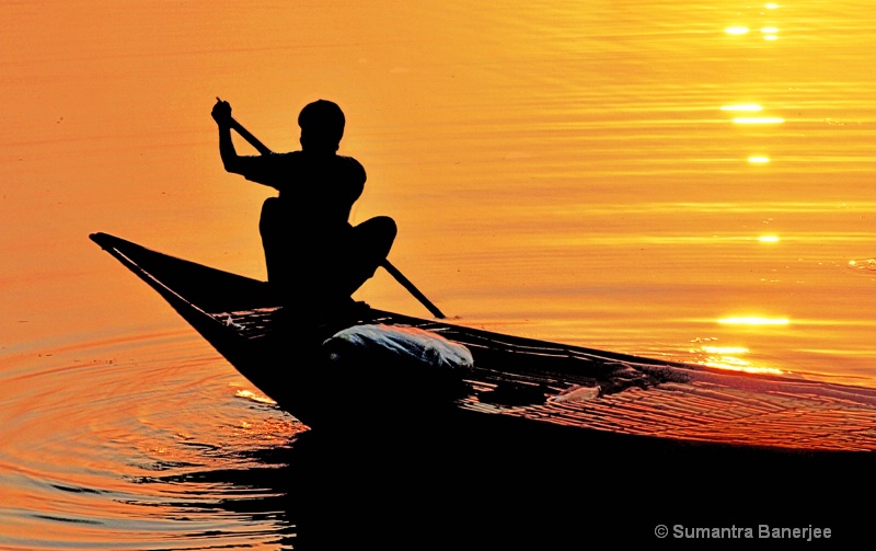  setting sun  river ganges