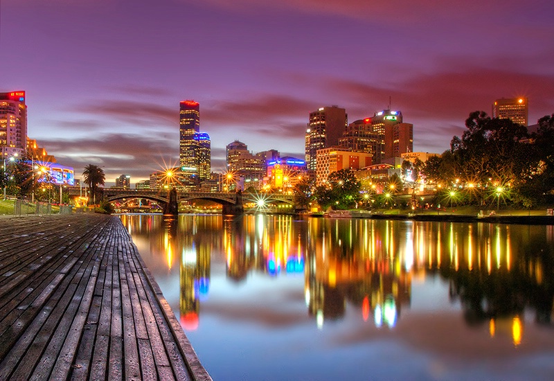 Melbourne Lights on the Yarra River