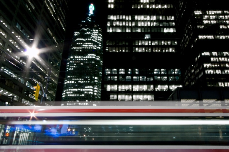 Streetcar at Night, Toronto, Canada