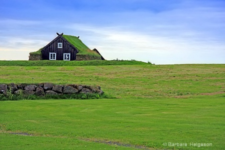 Traditional turf house, Iceland. 