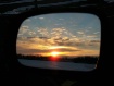 Rearview sunset