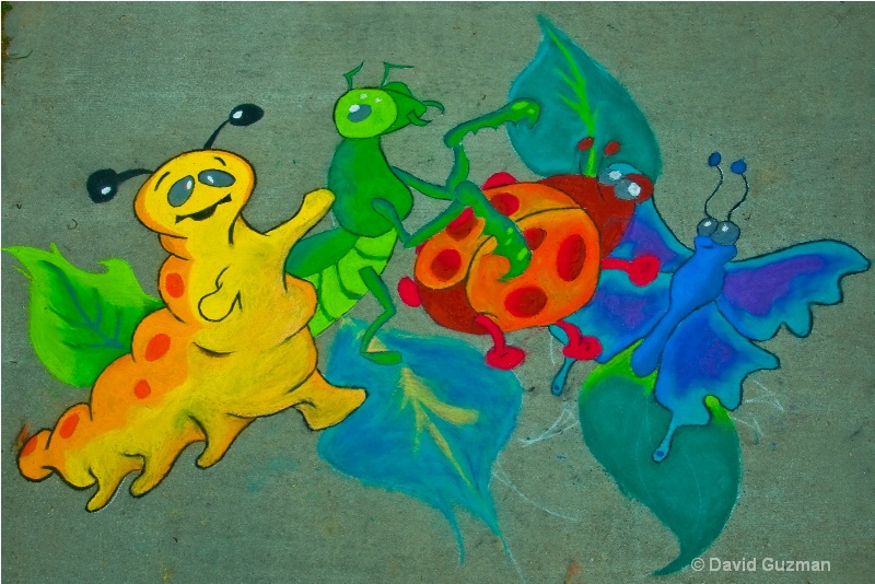 insect chalk art