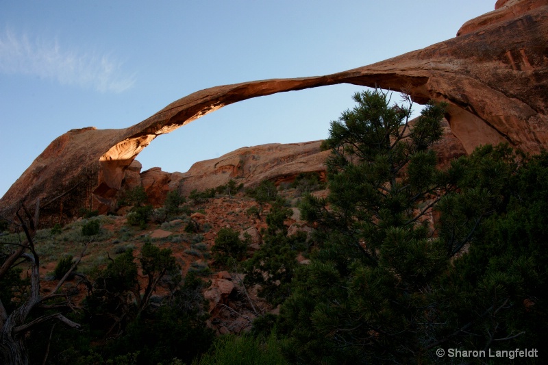 Last Light at Landscape Arch - ID: 10113820 © Sharon L. Langfeldt