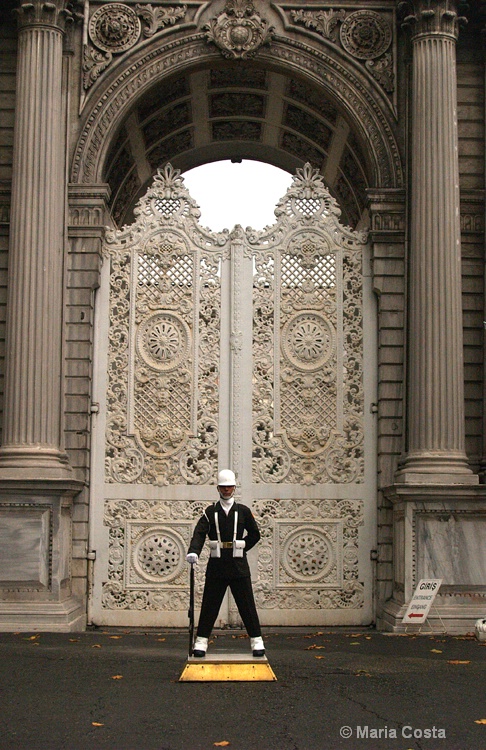  Dolmabahce  guard at ivory gates