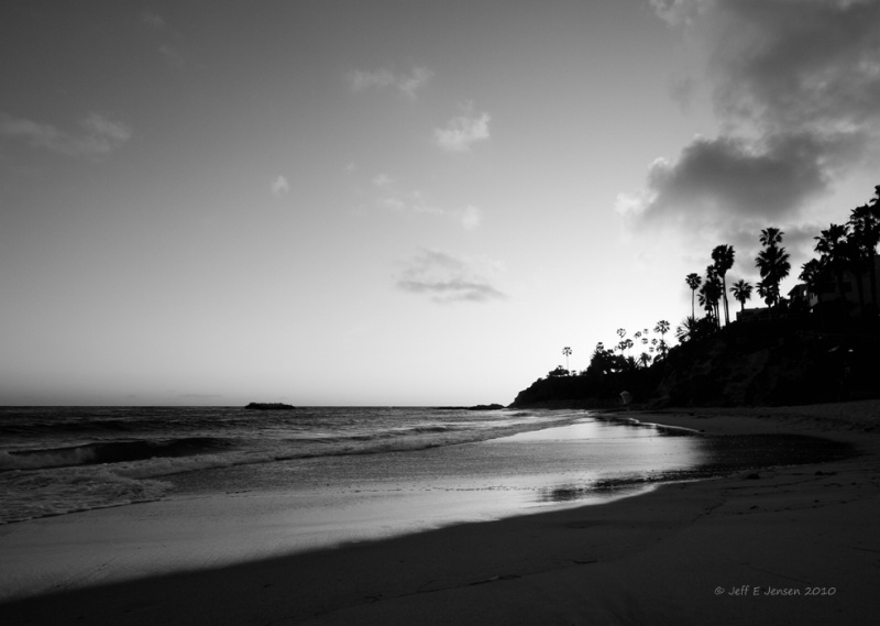 Laguna Beach Sunset In Black & White