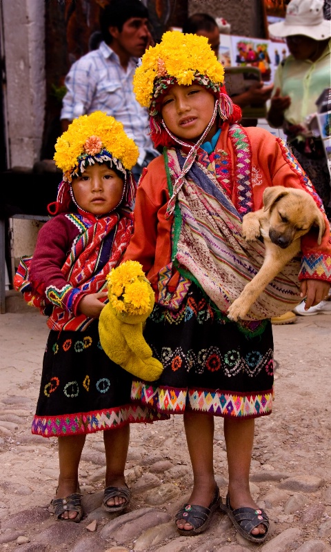 Children at the Pisac, Peru Sunday market