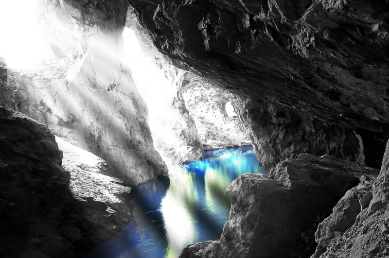 The Caves B&W
