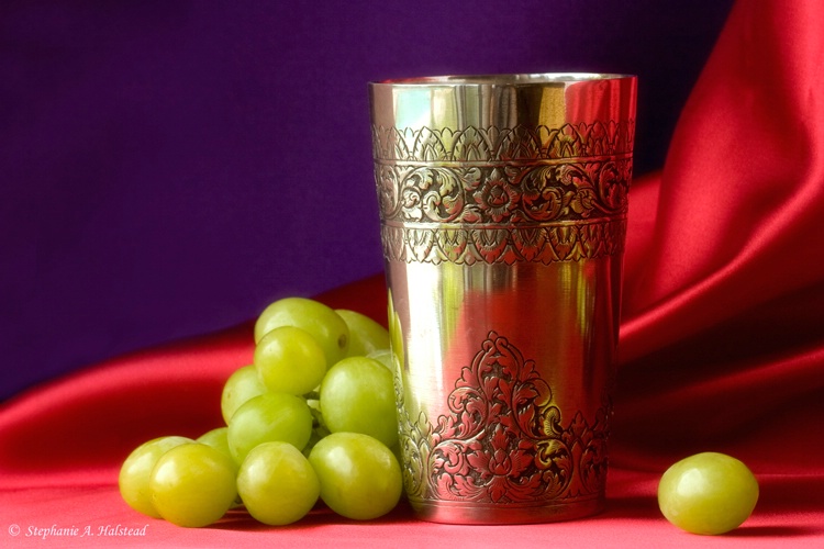 Silver Cup with Grapes