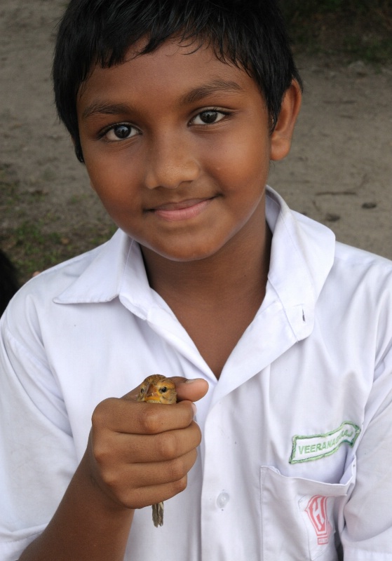 Indian Student with Bird