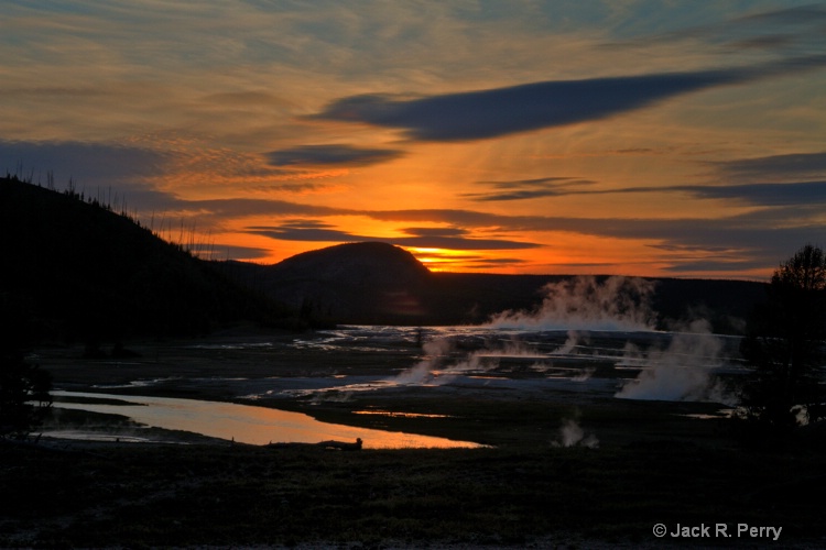 Sunset at the Midway Geyser Basin