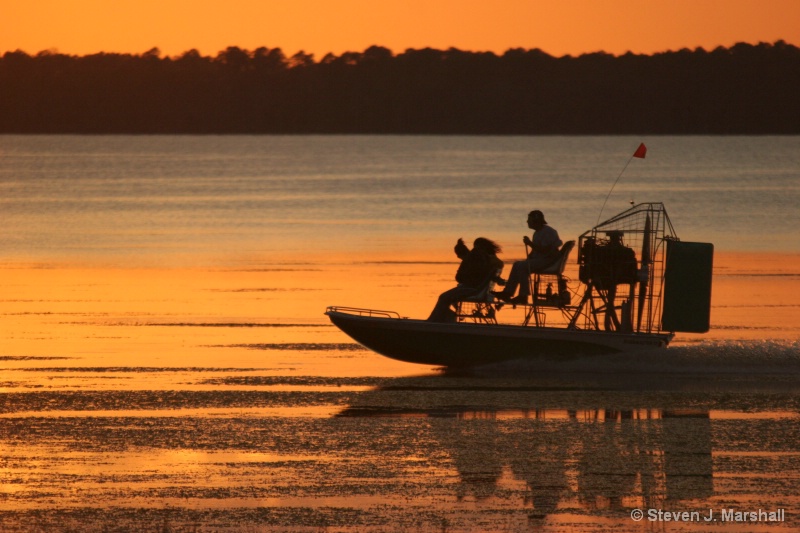 Air Boat in the Sunset