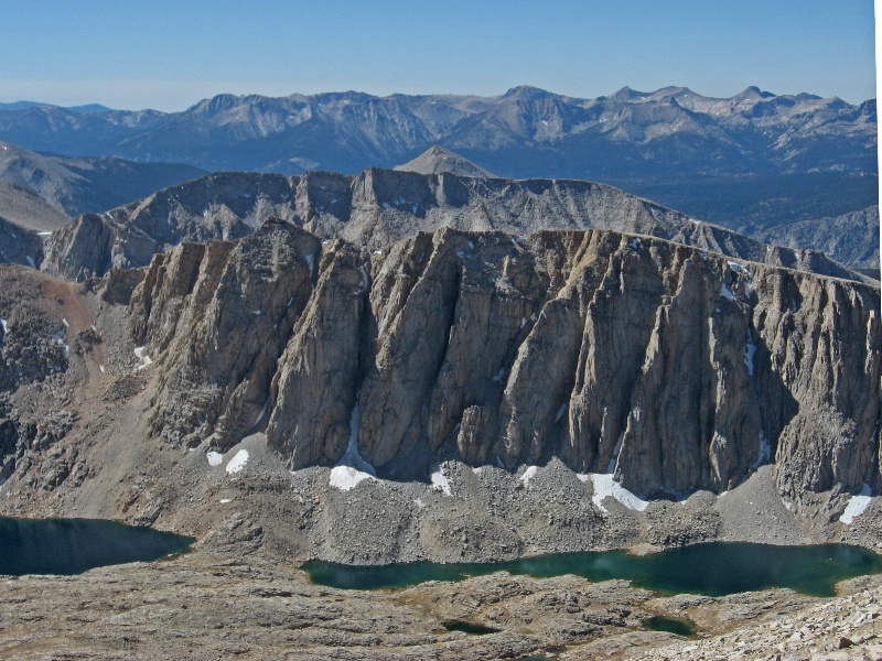 View looking West from summit trail to Mt Whitney
