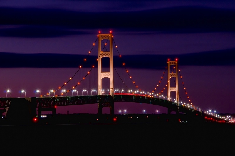 Twilight at Machinac Bridge