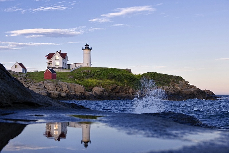 Nubble Light and Reflection