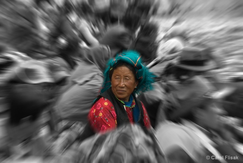 Center of the Crowd ~ Reting Monastery, Tibet - ID: 10347779 © Carol Flisak