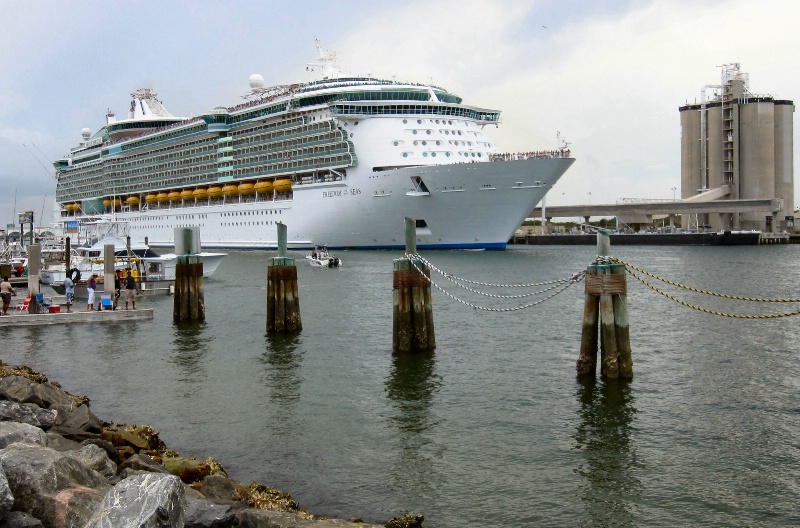 "Freedom of the Seas" departing Port Canav