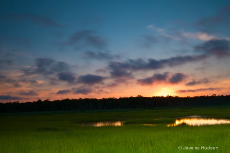 NJ Wetlands at Sunset
