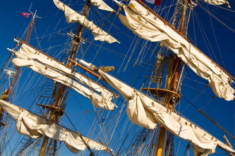 Tall Ship Tied Sails