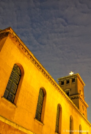 Night shot of a church