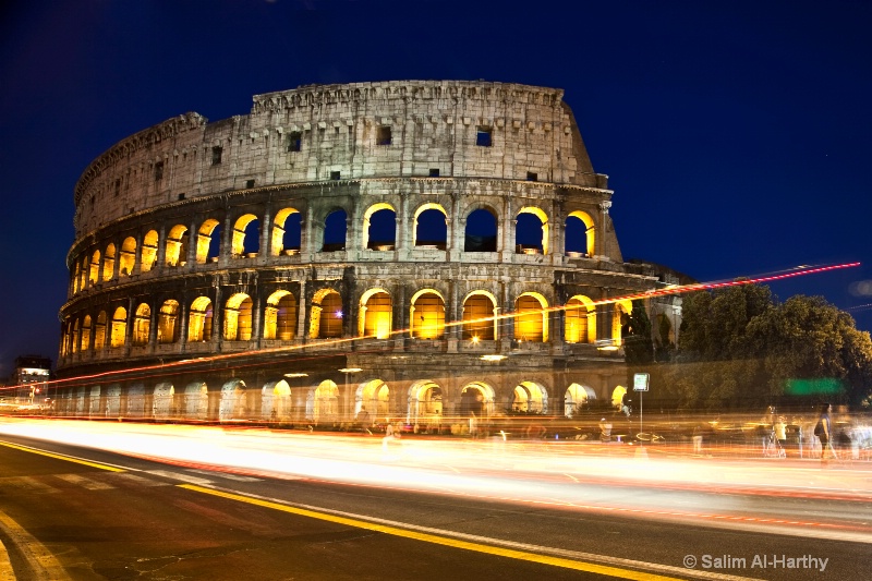 Light Trails at The Colosseum (Blue Hour)