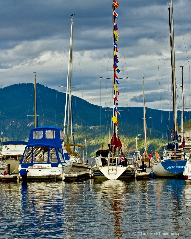 Sailboats on Lake Pend O'Reille, Bayview, ID