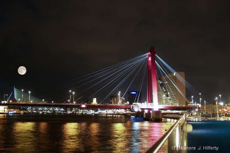 The Willems Bridge, Rotterdam Harbor, Holland,