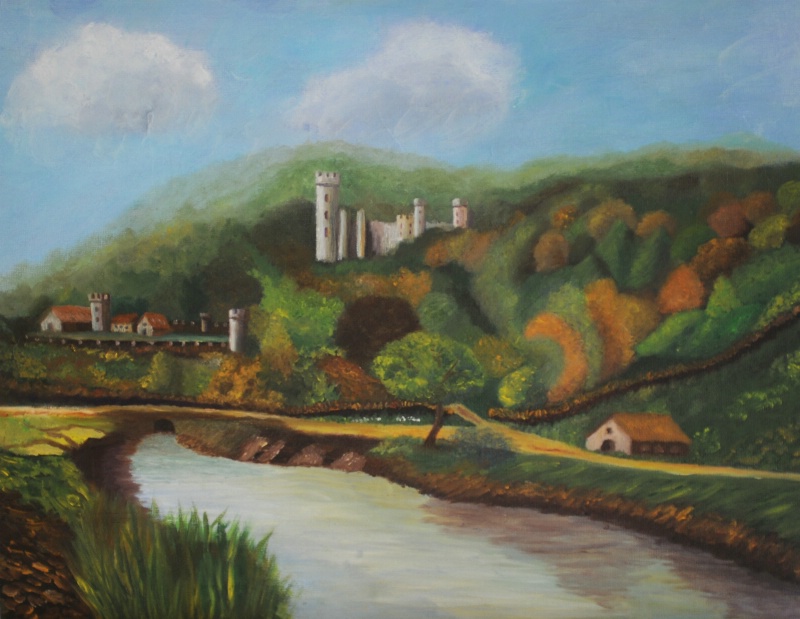 Arundel Castle - Oil  on canvas board 14" x 18