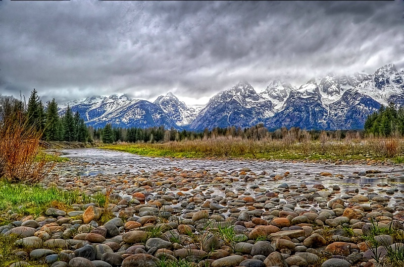 View from Snake River at Schwabacher Landing