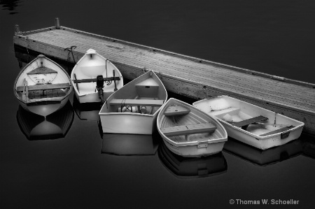 "5 Dinghy's"  ~ B&W treatment