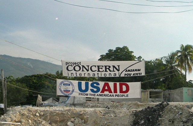 US AID sign
