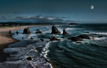 Moon lit ocean