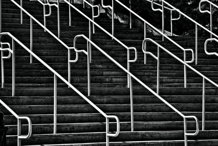 Hard contrast - stairway handrails