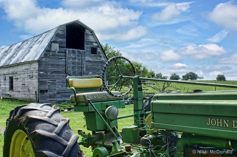 Tractor and Barn
