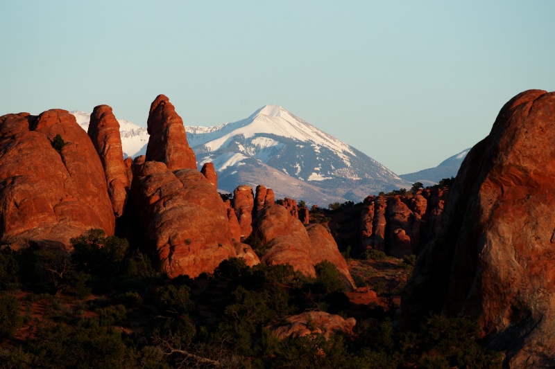 The La Sal Mountains at Sunset