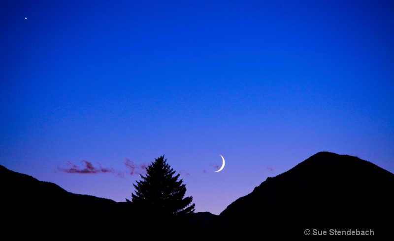 Moonrise at Sunset, Buena Vista, Colorado - ID: 10769551 © Sue P. Stendebach