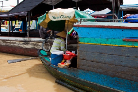 Lady out at work in Tonle Sap, Siem Reap, Cambodia