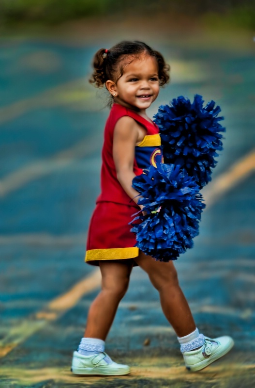 Cheerleader in training