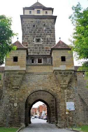 Gateway to Romantic walled city of Rothenburg