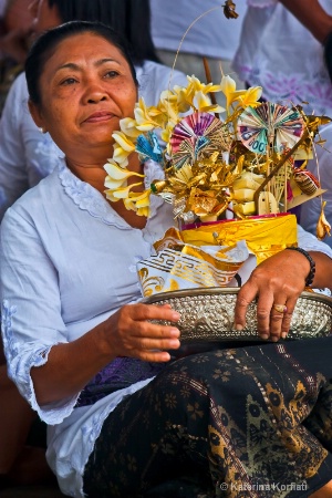 Woman with offerings