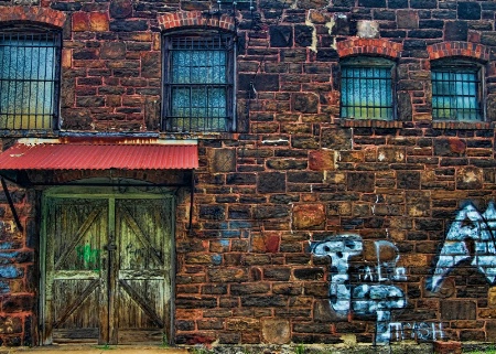 Abandoned Old Building with Graffiti 