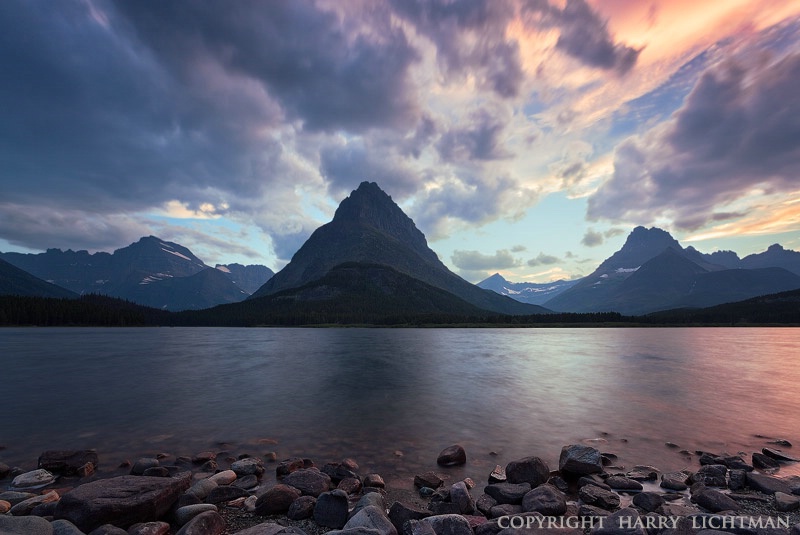 Evening's Embers - Swiftcurrent Lake