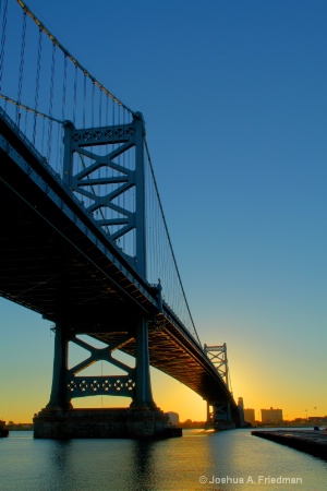 Ben Franklin Bridge at Sunrise - Vertical