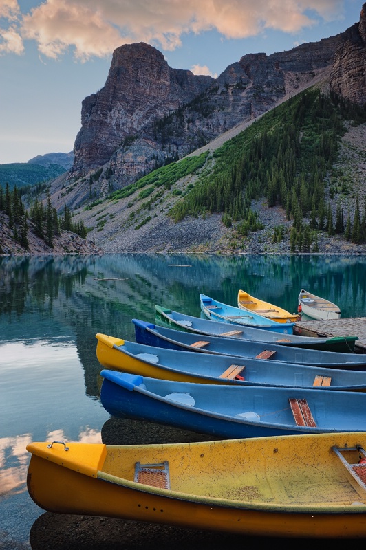 Canoes At Lake Moraine