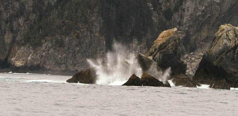 Splashing over rocks