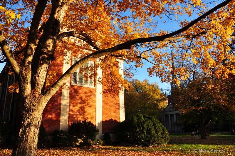 sunset at Davidson College