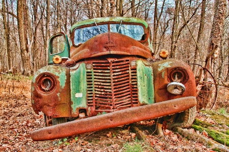 Old Green Truck - Front View