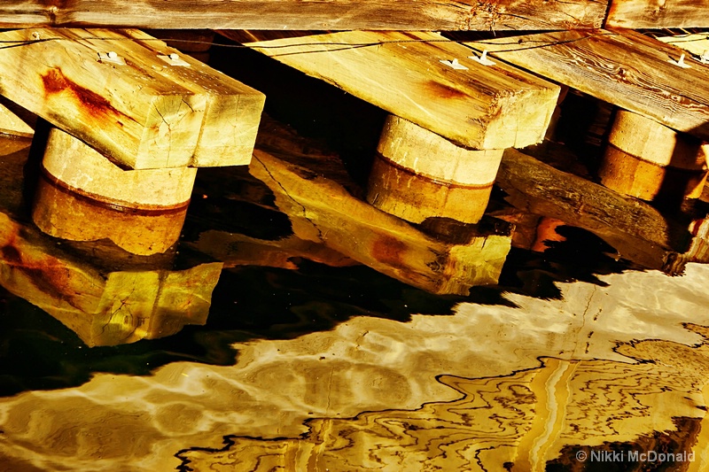 Wharf Reflections in Brown