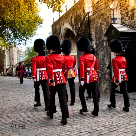 Changing Guards at the TOWER OF LONDON ..UK 